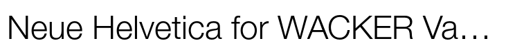 Neue Helvetica for WACKER Value Pack